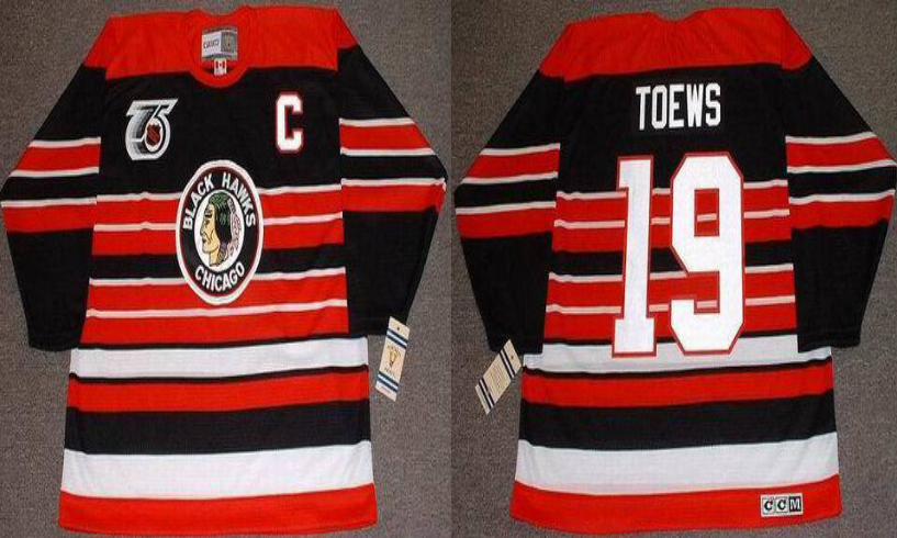 2019 Men Chicago Blackhawks 19 toews red CCM NHL jerseys